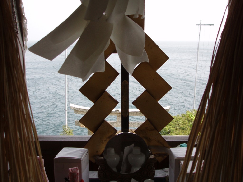 Looking over Lake Biwa from the holy island of Chikubushima